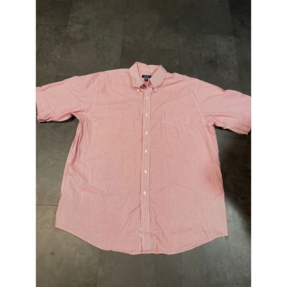 Club Room Men's Pink Striped Short Sleeve Button-Down Shirt XL B-21